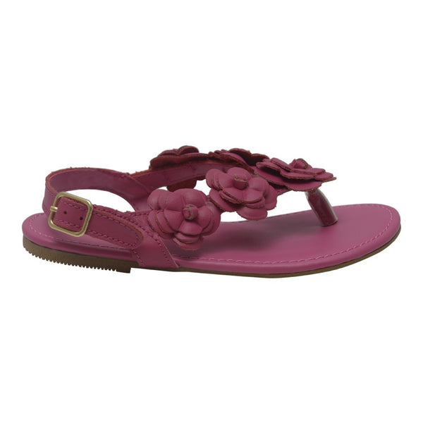 L'Amour Girls Fuchsia Flower Blossom Accent Buckle Thong Sandals 7-10 Toddler - SophiasStyle.com